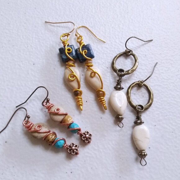 3 Pairs of Handmade Earrings! Winter Birthdays ~ Gift Exchange ~ Office Party - Picture 2 of 11